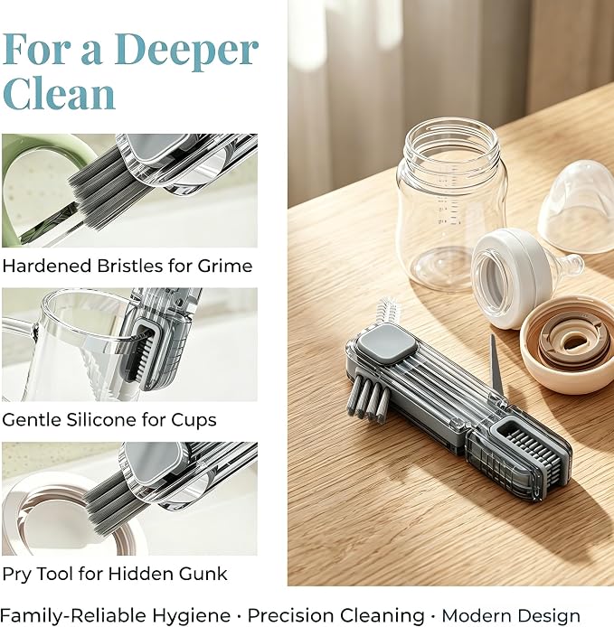 VIDONIO 4 in 1 Cup Lid Gap Cleaning Brush, Mutipurpose Tiny Silicone Cup Holder - Image 5
