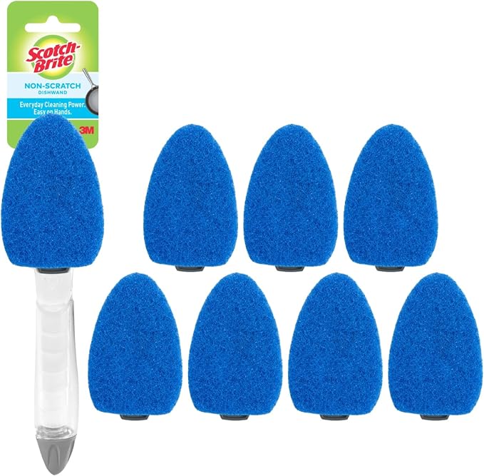 Scotch-Brite Non-Scratch Dishwand Kit, 1 Wand & 7 Refill Pads | Precise Soap by Unknown