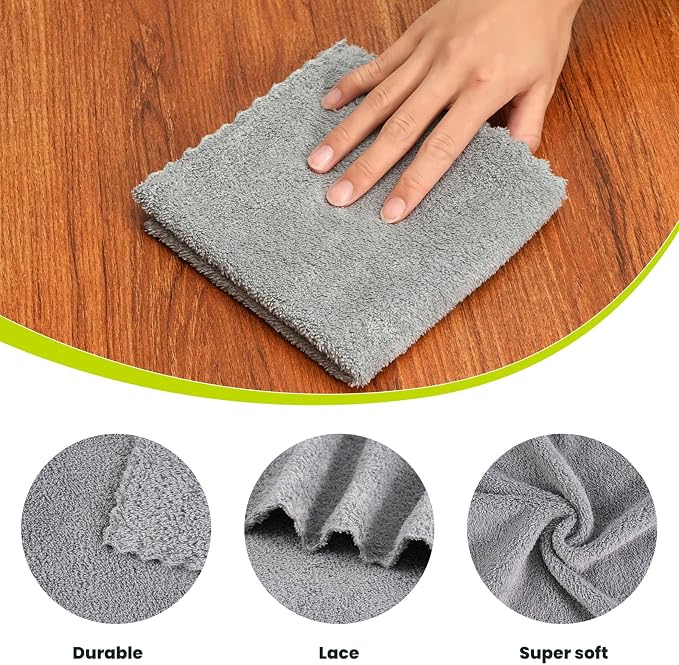 12 Pack Cleaning Cloth, Ultra Soft Absorbent Quick Drying Microfiber Cleaning - Image 2