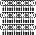 42 Pack Curtain Rings with Clips 1.5" Interior Diameter, Metal Drapery Clips by LULARINE