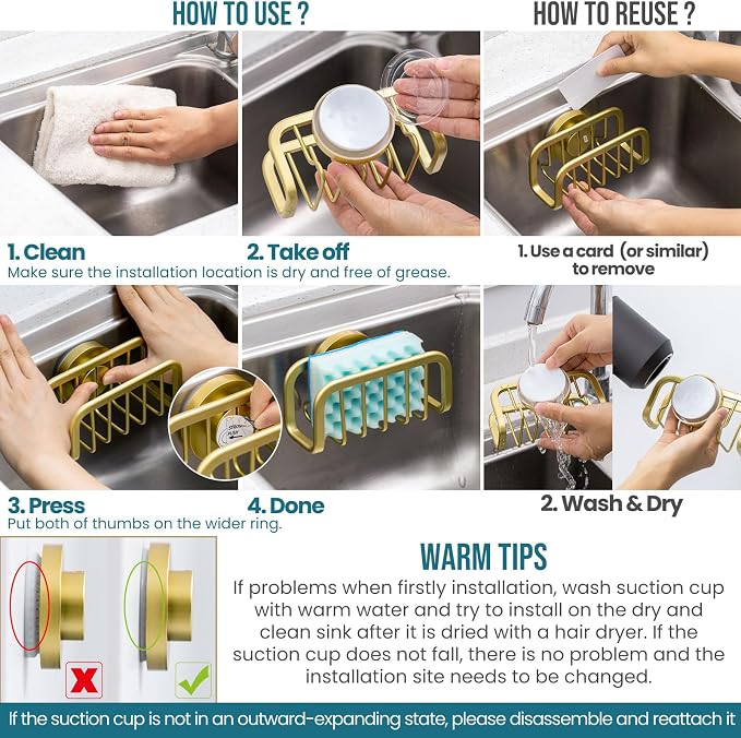 TAILI Gold Sponge Holder for Kitchen Sink - Image 7