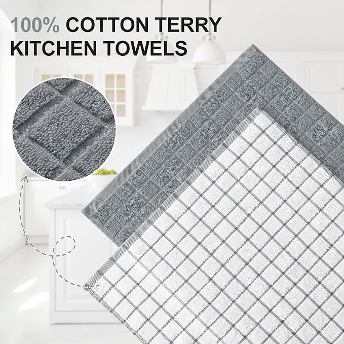 Homaxy Large Premium Cotton Kitchen Towels 16"x 28", 6 Pack - Image 2