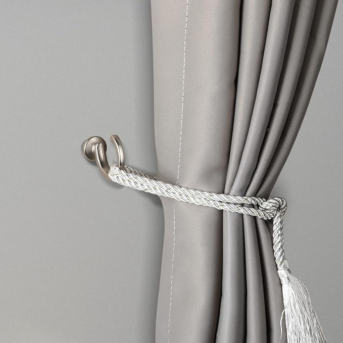 DeSS 4Pack Curtain Holdbacks Curtain Tiebacks Hooks Wall Mounted Curtain Hooks - Image 4