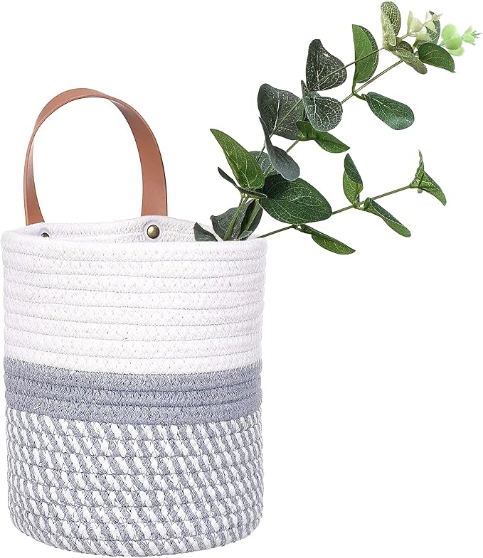 Wall Hanging Storage Basket, Woven Plant Holder by RUIZHIXUAN