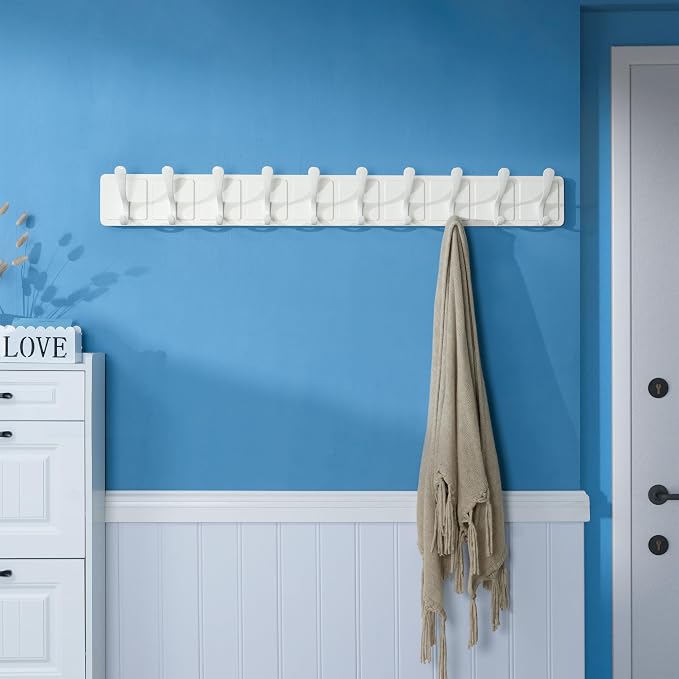 SKOLOO Scandi-Style Wooden Carved-Block Coat Hook, Wall Coat Hanger - Image 2