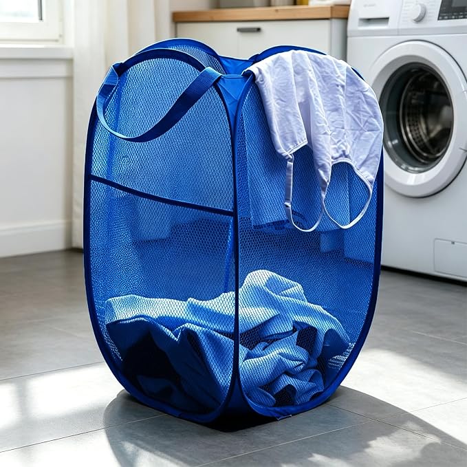 Larpur Mesh Laundry Basket, Pop up Laundry Hamper - Image 3