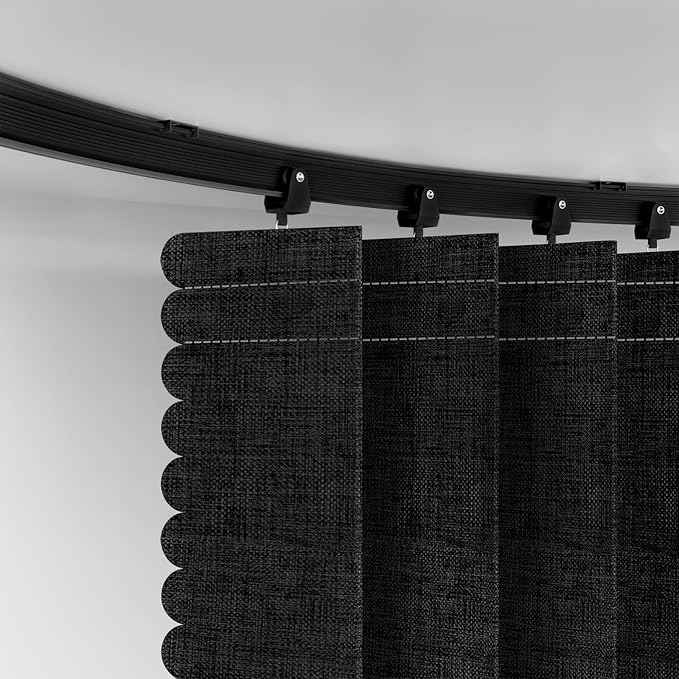 AJAZZ 100% Blackout Room Divider Curtains - with Flexible Ceiling Curtain Track, Noise Reduce Barrier for Portable Curtain for Sliding Glass Door/Space Room Divider r(Black, W180 x L96, 1 Pack)