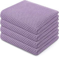 Homaxy 100% Cotton Waffle Weave Kitchen Dish Towels 4-Pack, Lavender | 13 x 28 by Homaxy