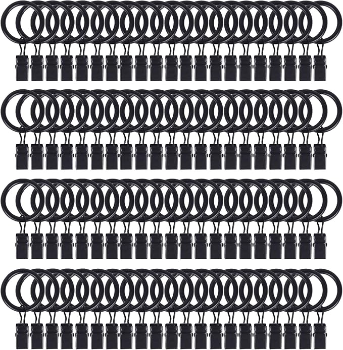 84 Pack Curtain Rod Clip Rings, Metal Drapery Ring by LULARINE