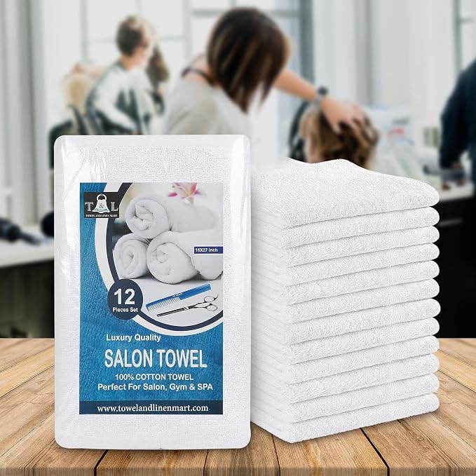 Towel and Linen Mart White Salon Towels, and Home Hair Care - Image 2