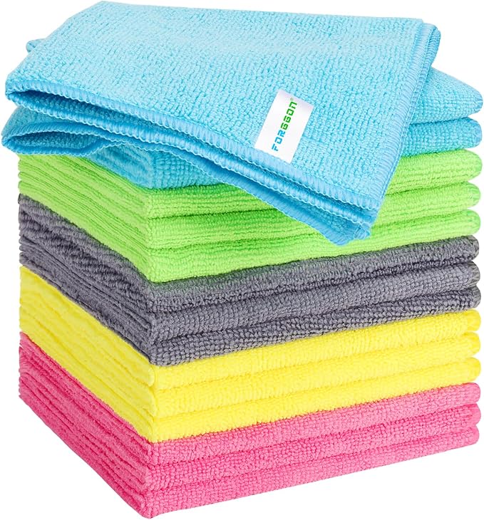 Forggon 15pcs Microfiber Cleaning Cloth Lint Free, Streak Free, Non-Abrasive by Unknown