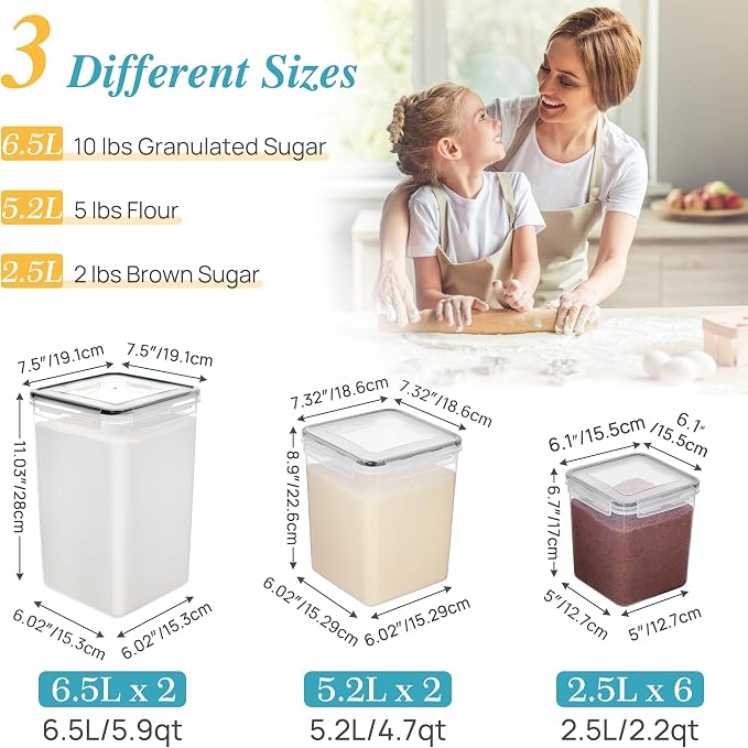 Vtopmart 10 PCS Flour and Sugar Storage Container Sets - Image 6