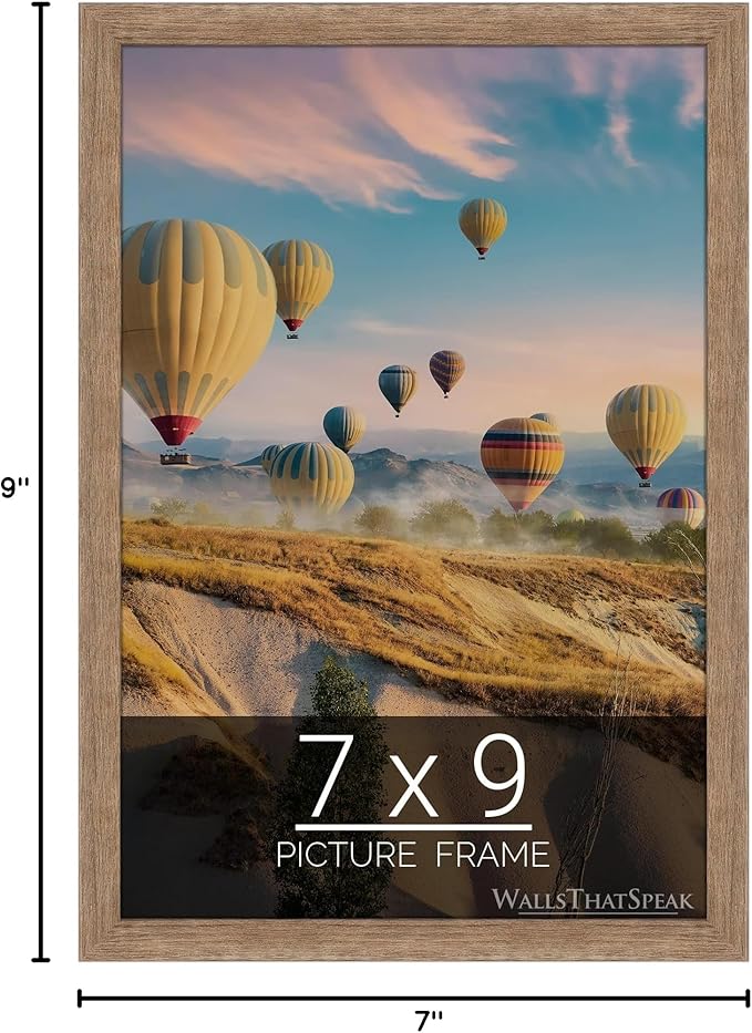 wallsthatspeak 7x9 Brown Barnwood Picture Frame for Puzzles Posters Photos or Artwork