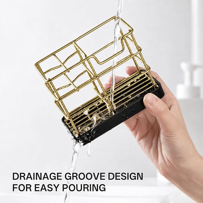 HBlife Toothbrush Holders for Bathrooms Gold, Small Stainless Steel Bathroom - Image 4