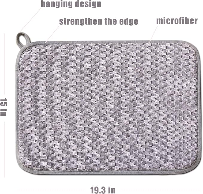 Dish Drying Mats for Kitchen Counter 2 Pack, Dish Drying Pad Absorbent | - Image 3