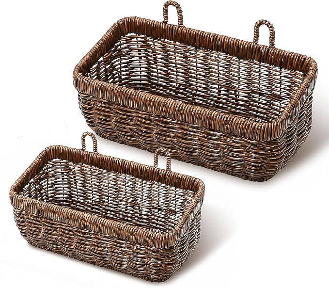 AceList Wall Hanging Basket, Boho Style Hand-Woven Hanging Storage Baskets by AceList