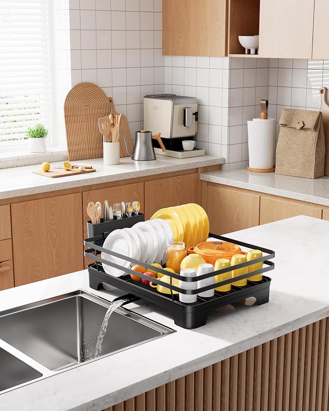 Kitsure Multi-Functional Dish Drying Rack, 15.7" x 12.0" x 5.5", Rust-Proof - Image 8