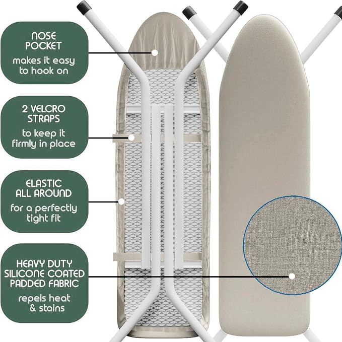 Hearth & Harbor Ironing Board Cover and Pad 15x54 Full Size, Thick Heavy Duty - Image 4