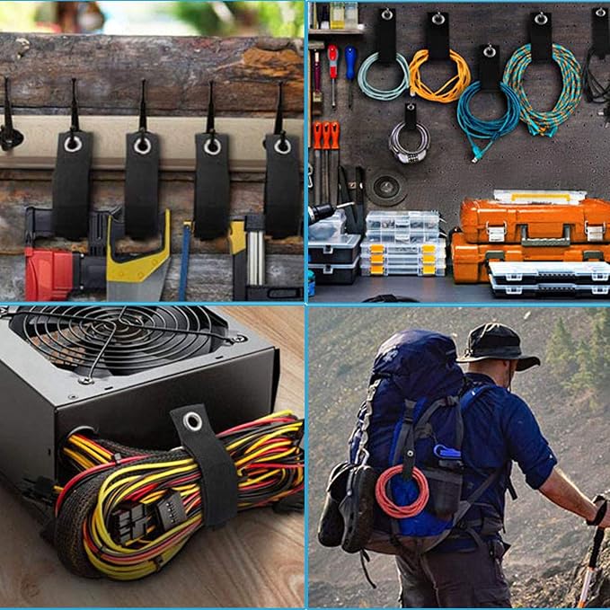 Zkptops 12Pcs Extension Cord Holder Organizer 13 in Heavy Duty Cord Straps | - Image 6