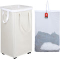 DOKEHOM 90L X-Large Rolling Laundry Basket Hamper on Wheels by DOKEHOM