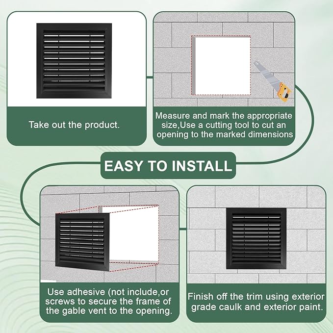 20"x20" Gable Vent - Premium Aluminum，Filter Screen for Removable, Ideal for Gables, Sheds, and Attics - Vent Opening 18"x18" - Boost Ventilation and Guard Against Moisture