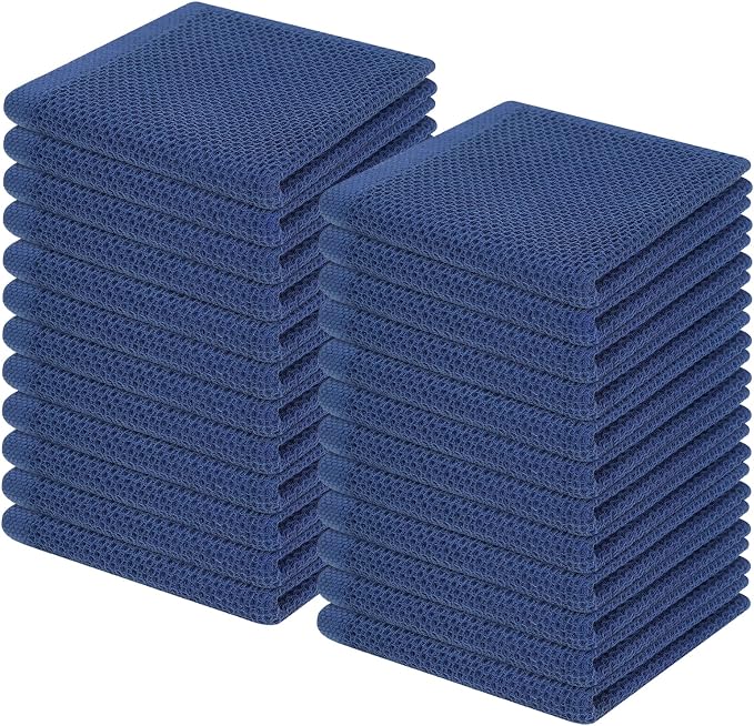 Homaxy 100% Cotton Waffle Weave Kitchen Dish Cloths 24-Pack, Ultra Soft by Homaxy