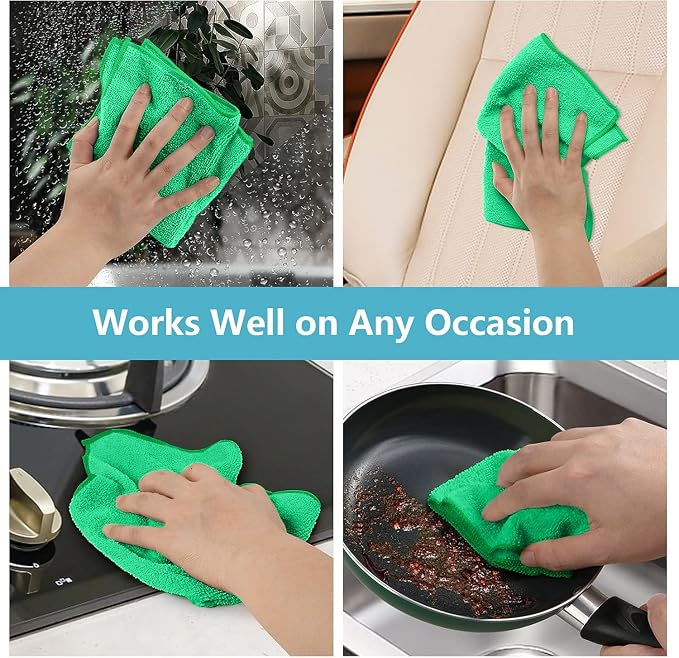 HOMEXCEL 8PK Microfiber Cleaning Cloth, Cleaning Rags - Image 7