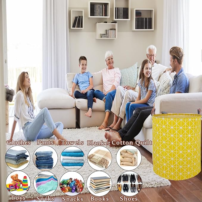 Waterproof Laundry Hamper Collapsible Laundry Basket Leather Handle Laundry Bag - Image 5