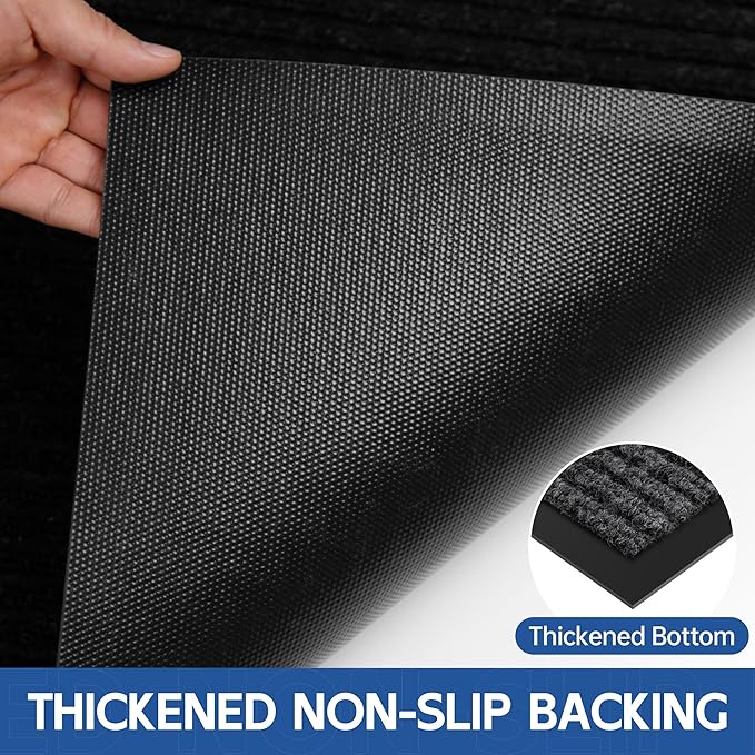 Front Door Mat, 4' x 6' Heavy Duty Indoor Outdoor Door Mat for Entryway, Commercial Door Mats Entrance, Low Profile Welcome Mats Non-Slip, Durable Rubber Backing Entry Mat for Patio, Home