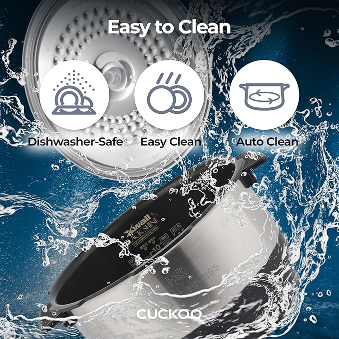 CUCKOO High Pressure Rice Cooker 3-Cup Uncooked / 6-Cup Cooked with Induction Heating Technology, Small Rice Maker with 16 Menu Options and Steam Plate, Voice Guide, Gold (CRP-EHSS0309F)