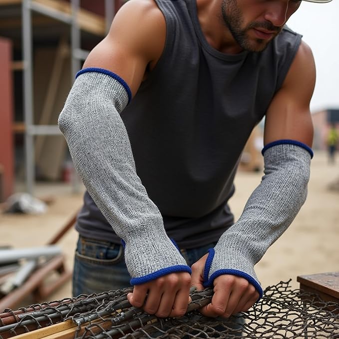 G & F PRODUCTS 100% Kevlar fiber by DuPont Cut Resistant Knit Sleeve, Sold by 6-piece pack
