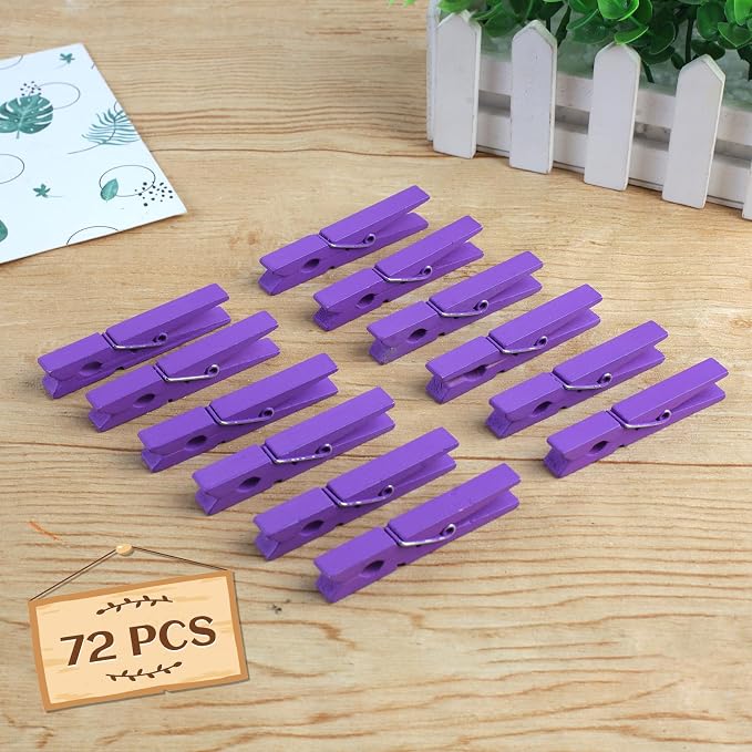 72 Pcs Wooden Clothes Pins, 2.9 Inch Clothes Pins - Image 5