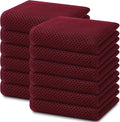 Homaxy 100% Cotton Waffle Weave Kitchen Dish Towels 12-Pack, Burgundy | 13 x 28 by Homaxy