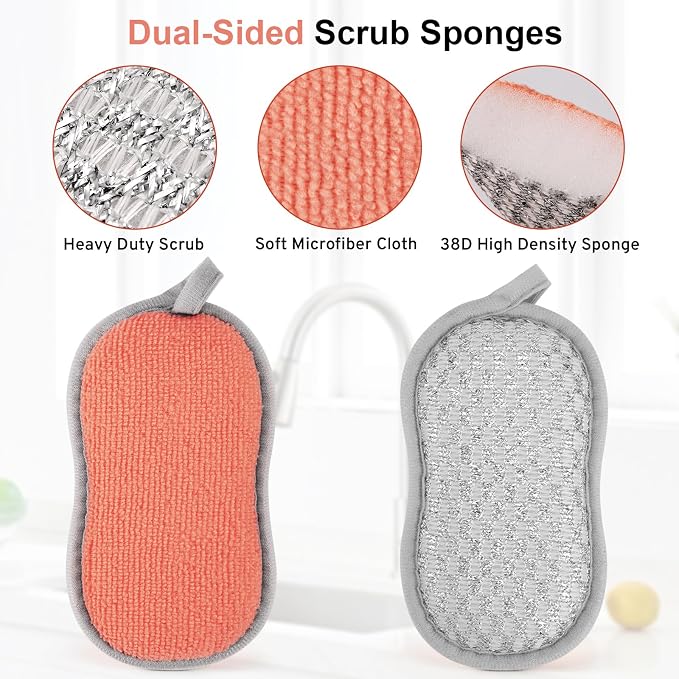 Kitchen Sponges for Washing Dishes, 1 Inch Thick Dual-Sided Dish Sponge | Non - Image 6