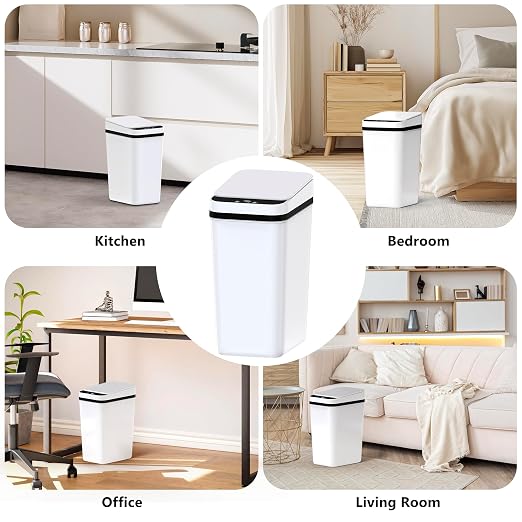 Bathroom Small Trash Can with Lid, Automatic Garbage Can, 2.6 Gallon | 3 Pack - Image 7