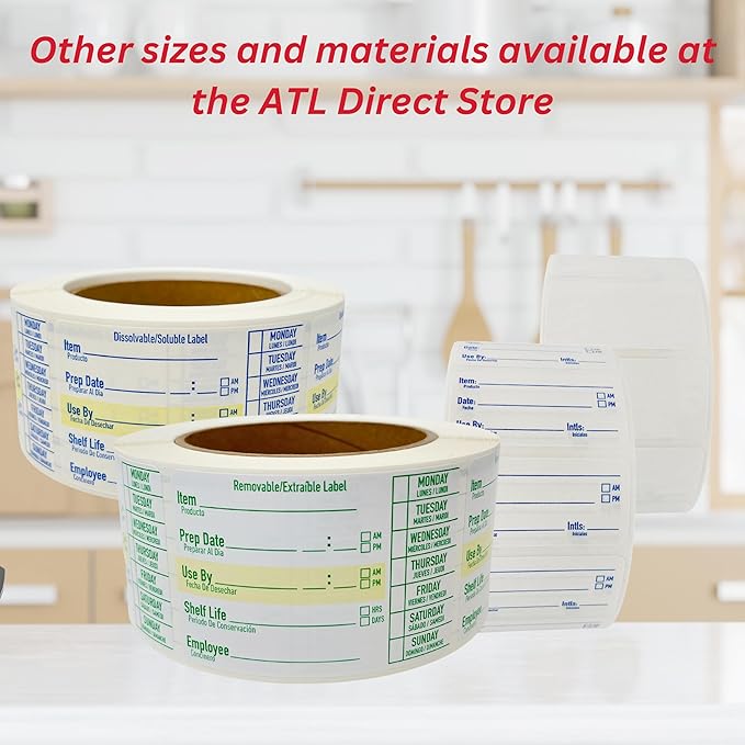 2x1 Dissolvable Food Labels, 1000 Label Stickers, Bottle Labels for Storage Bins, Sticker Labels for Food containers, (1000, Blank)