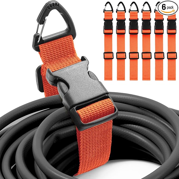 6 Pack Adjustable Extension Cord Holder Straps, Heavy Duty Triangle Clips by Wowangce