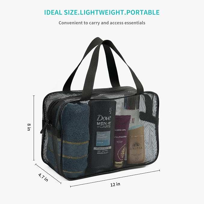 REDSINDA Mesh Shower Caddy Bag for Bathroom Gym Camping Portable Travel Mesh - Image 4