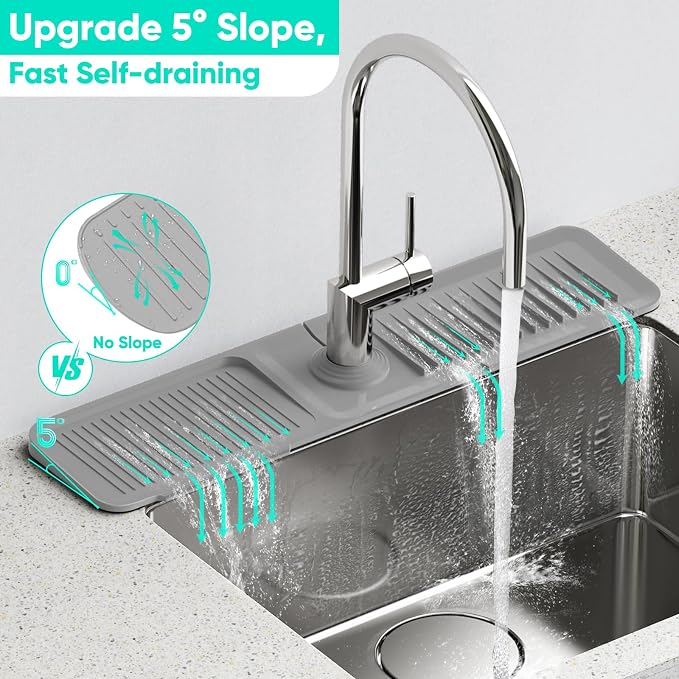 24 Inch Longer Faucet Mat for Kitchen SinkBathroom Kitchen Sink Splash Guard - Image 2