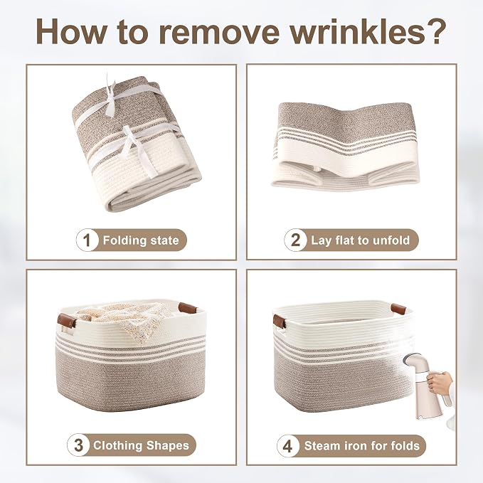 86L Large Woven Laundry Basket Hamper - Image 6