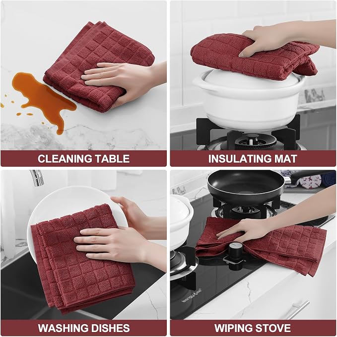 Homaxy Large Premium Cotton Kitchen Towels 16"x 28", 4 Pack - Image 4