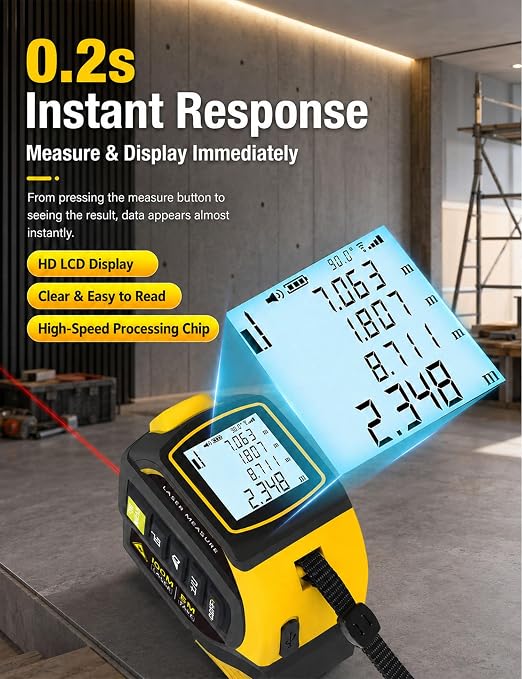 4-in-1 Laser Tape Measure, 328FT Laser Distance Meter - Image 5
