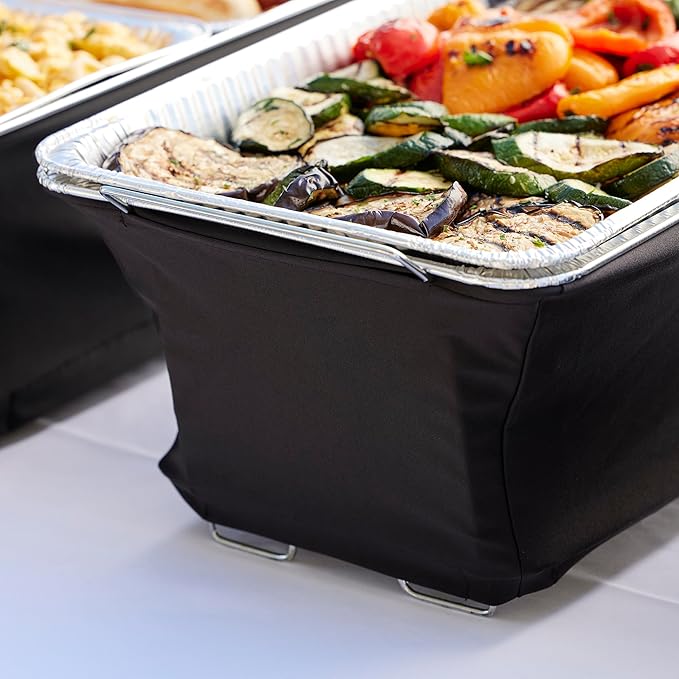 2-Pack Chafer Wind Guard Cover for Chafing Dish - Flame Retardant Fabric Screen for Food Warmers - Chafing Dish Wind Guard - Breeze Protection & Heat Retention for Catering, Parties, Buffets - 90081