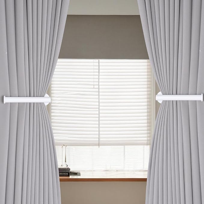 Groleca Adhesive Curtain Holdbacks, Curtain Tiebacks, 4 Pack, Metal Curtain - Image 2
