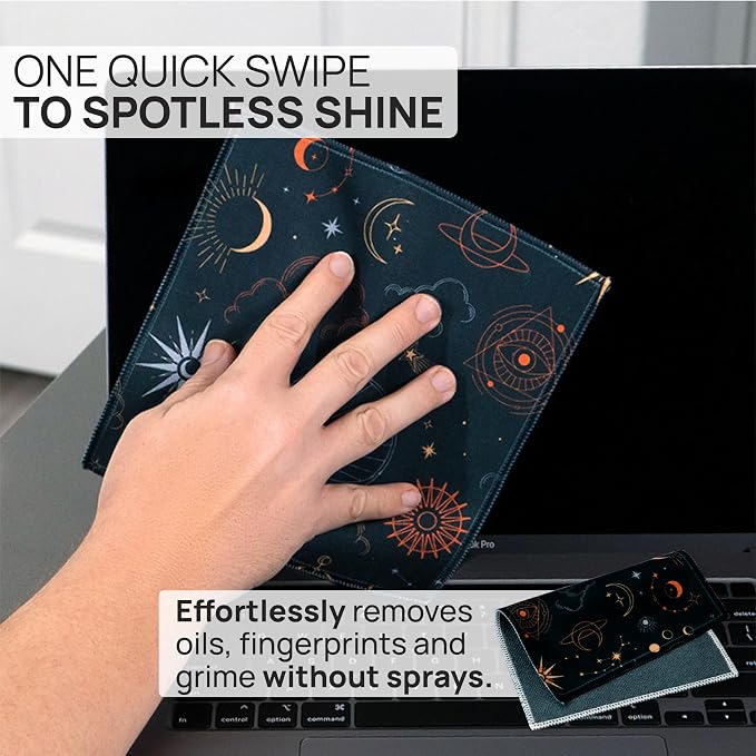 Microfiber Wholesale Quick Cloth Glasses Cleaning Cloths 8x8 Astrology | 1-Pack - Image 2