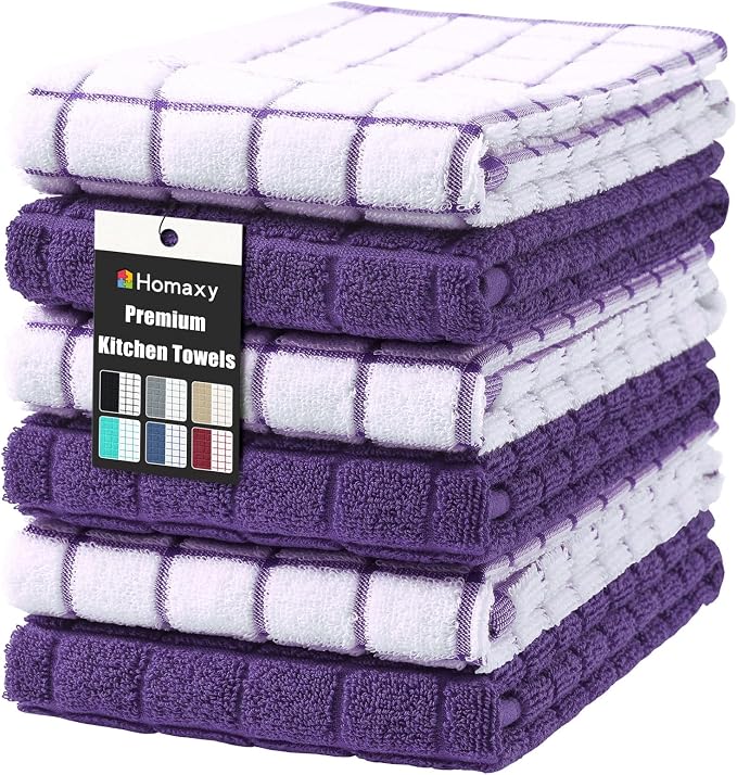 Homaxy Large Premium Cotton Kitchen Towels 16"x 28", 6 Pack by Homaxy
