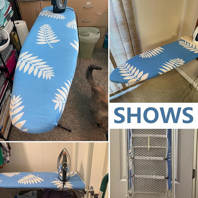 SheeChung 14"x42" Over The Door Ironing Board Cover and Pad, Heat Resistance - Image 8
