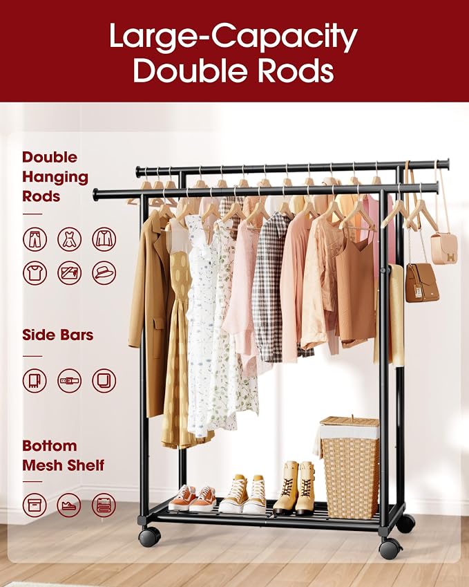 Sakugi Double Rods Clothes Rack - Image 3