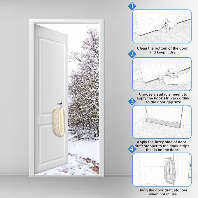 NABOWAN 30" Weighted Under Door Draft Stopper -Triangular Door Draft Blocker - Image 6