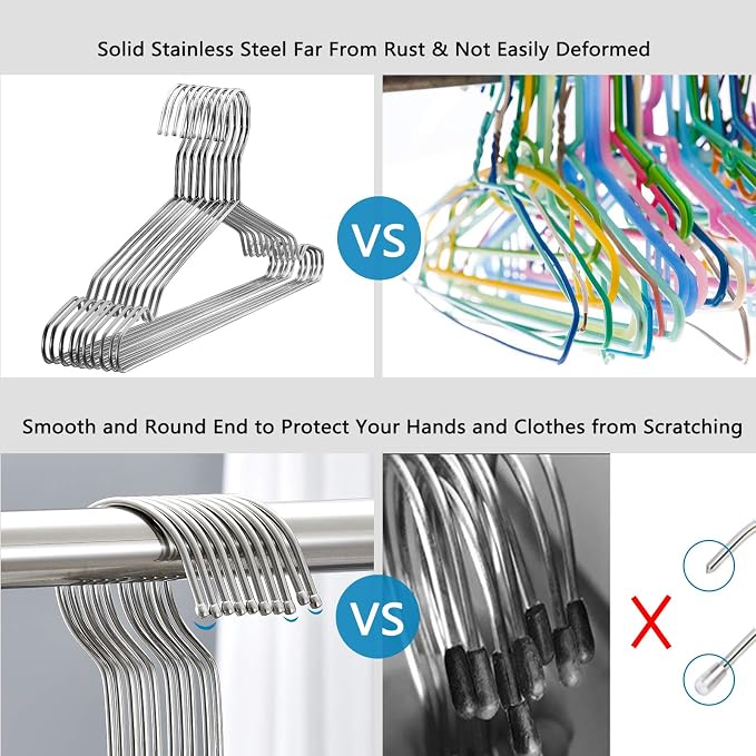 Fayleeko Stainless Steel Wire Coat Hangers - Image 5